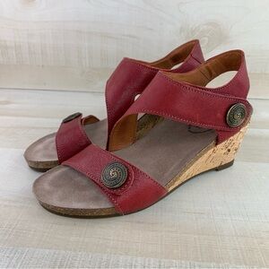 Taos Red Wedge Sandals